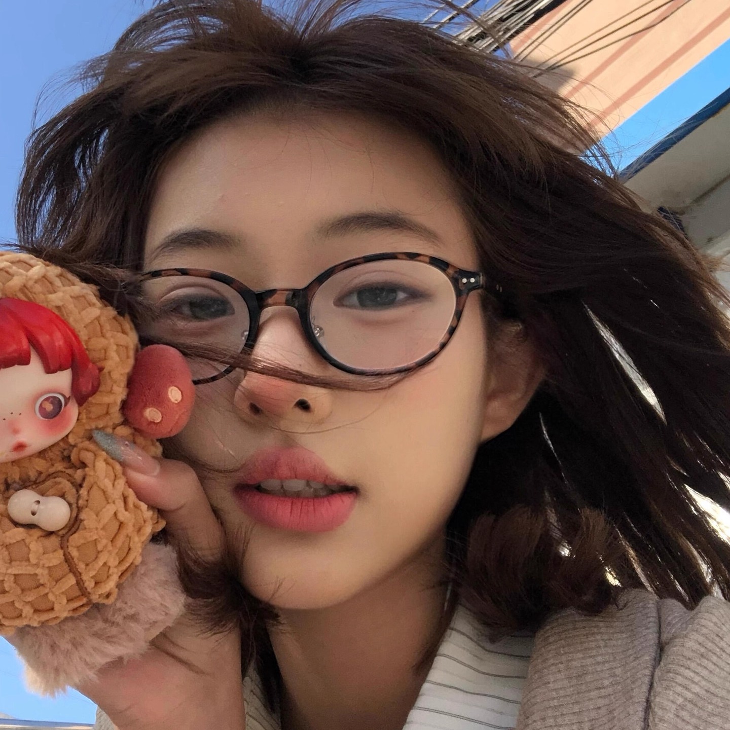 豹纹书呆子小椭圆框眼镜女款防蓝光近视可配度数素颜显瘦平光镜