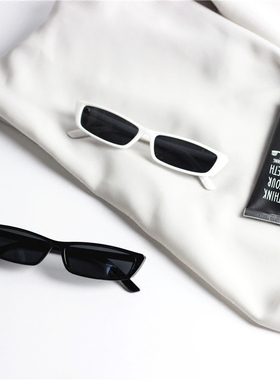 网红同款街拍方形小框太阳镜