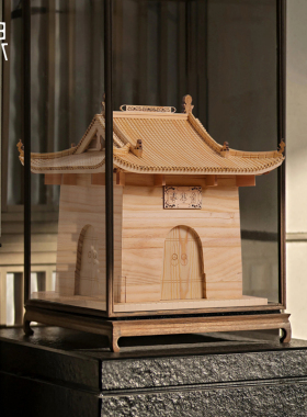 手工仿古建筑模型玄关装饰摆件