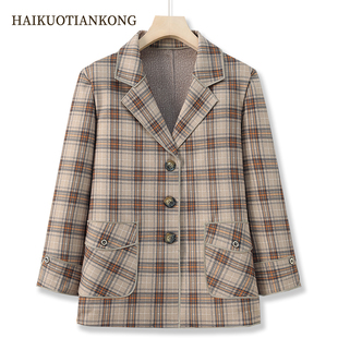 中老年人女装西装外套春秋单层2025新款老太太衣服奶奶装西服上衣