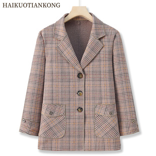 中老年人女装西装外套春秋单层2025新款老太太衣服奶奶装西服上衣