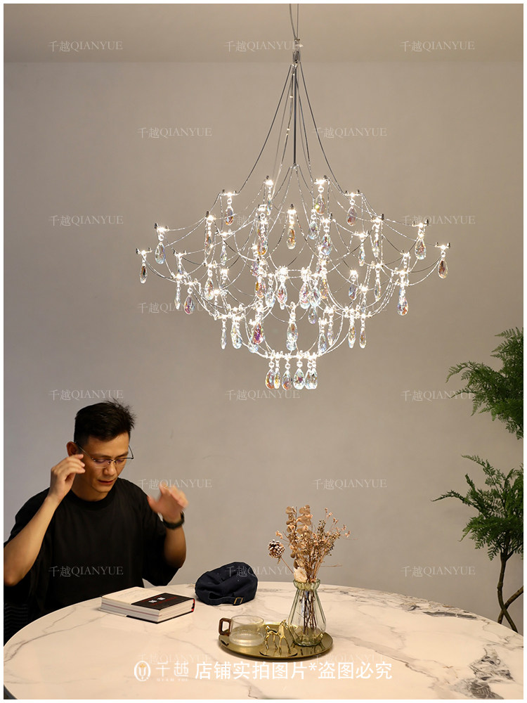 高端法式轻奢水晶吊灯餐厅灯高档现代简约萤火虫埃及水晶灯设计师