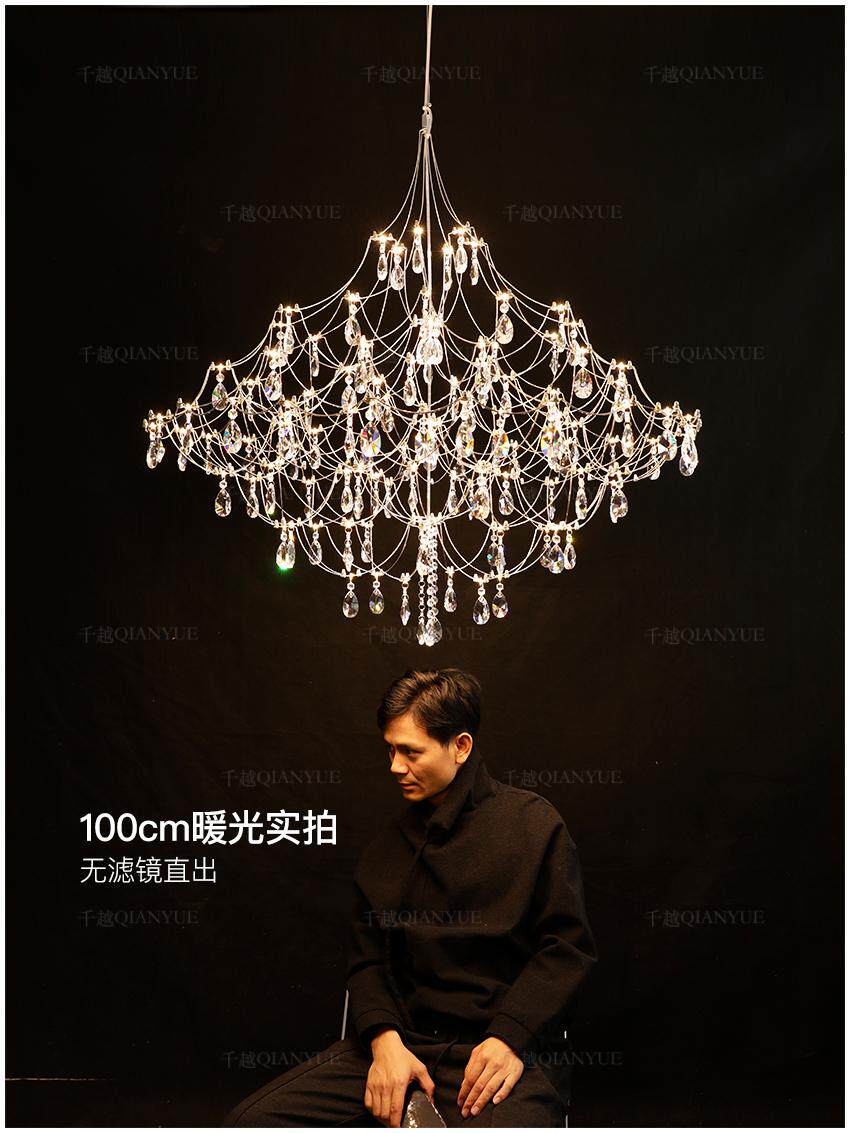 萤火虫吊灯法式水晶吊灯客厅水晶灯设计感主灯餐厅卧室楼梯大吊灯