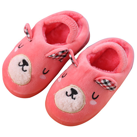 Pantoufles enfants en suède pour hiver - semelle caoutchouc - Ref 1024419 Image 5