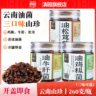 滇园 瓶即食蘑菇菌子云南特产香菇酱 油鸡枞菌牛肝菌松茸菌260g