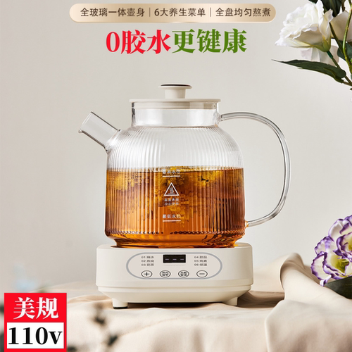 110v养生壶家用玻璃养生壶花茶壶多功能分体养生杯小型炖煮烧水壶
