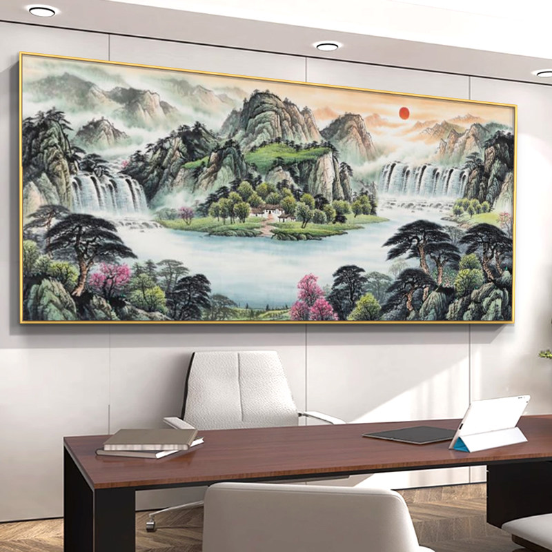办公室客厅国潮风景山水装饰画