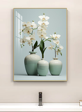 五星级酒店新中式卫生间防水装饰画厕所浴室免打孔壁画洗手间挂画