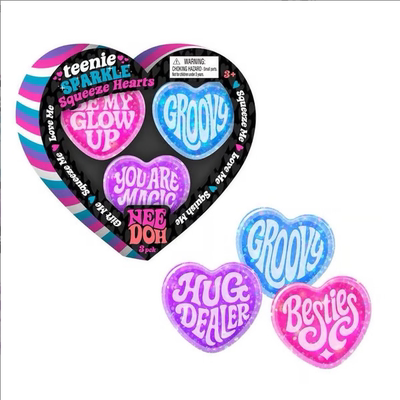 needoh捏捏乐解压玩具 Teenie Sparkle Hearts盒装