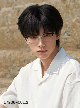 新款浪特梦超轻眉毛框周翊然同款L7206男可配近视防蓝光钛合金架