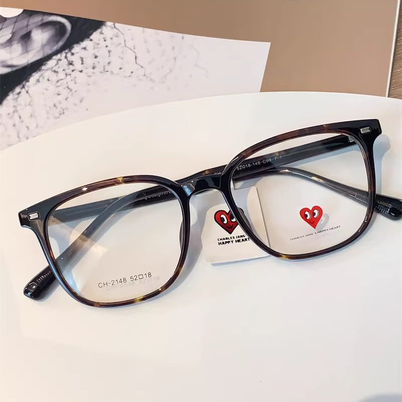 查尔斯桃心眼镜框CH2148网红素颜镜黑框圆脸女可配镜