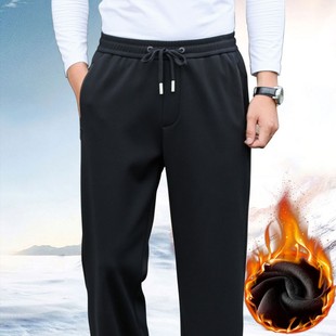 抗皱不粘灰男裤秋冬款运动裤男士休闲裤加绒加厚裤子冬季卫裤