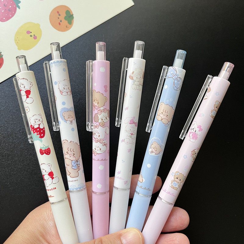 禾硕mikko速干按动中性笔学生可爱萌水笔ins高颜值少女心黑签字笔