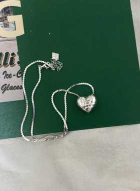 设计感2024年新款肌理爱心项链