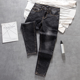 小脚长裤 2026春季新款牛仔裤男士韩版水洗黑色修身百搭休闲长裤