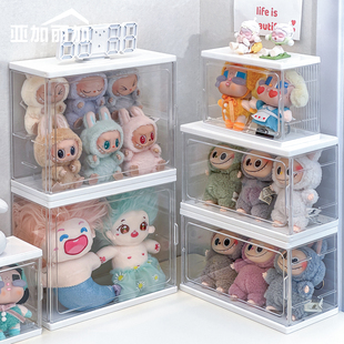 labubu展示盒泡泡玛特crybaby哭娃收纳盒眼泪工厂搪胶娃娃陈列架