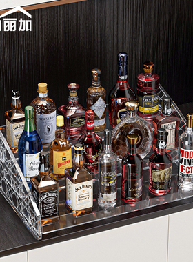阶梯小酒架迷你便利店小瓶洋酒基酒展示架桌面吧台多层酒柜置物架