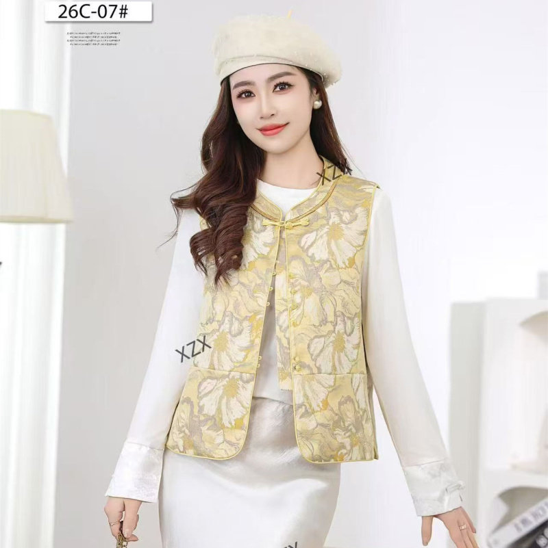 湘之秀25C-07 时尚国风马甲女潮2026春季新款洋气妈妈新中式坎肩