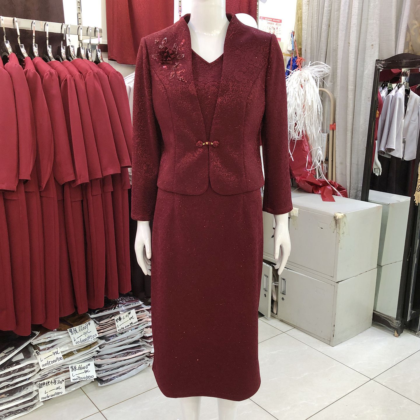 金丽年华/玖牧C06 喜婆婆订婚宴套裙秋新款妈妈敬酒服婚礼连衣裙