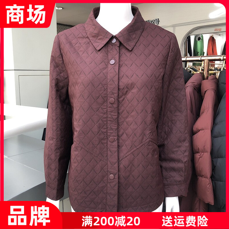 春声冬语8808 中年菱形格外套女2026秋季新款妈妈夹克上衣棒球服