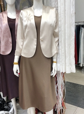 黎铭2026A-8810 时尚妈妈西服套裙春新款韩版气质中年西装连衣裙