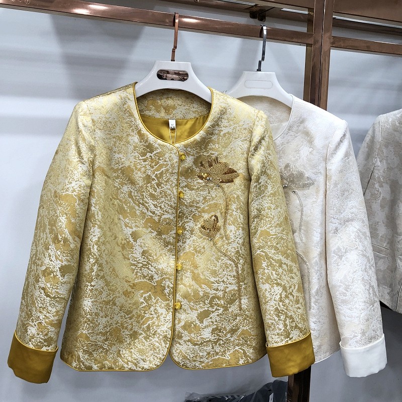 卓尚ZS26N-659 国风缎面外套女2026春季新款洋气唐装新中式上衣