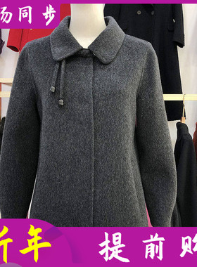 锦骄亨JH-25502 桑蚕丝骆驼绒双面呢大衣女冬季新款羊毛外套