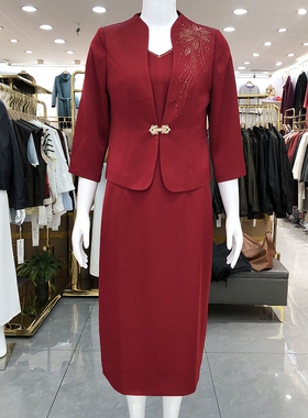 玖牧A02-2 喜婆婆两件套裙婚宴晚礼服2026春季新款新娘妈妈连衣裙