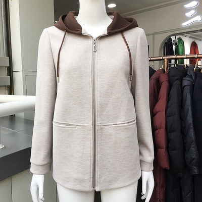 艾尔唯蔓8656 中年连帽外套女2026春季新款韩版休闲妈妈夹克上衣