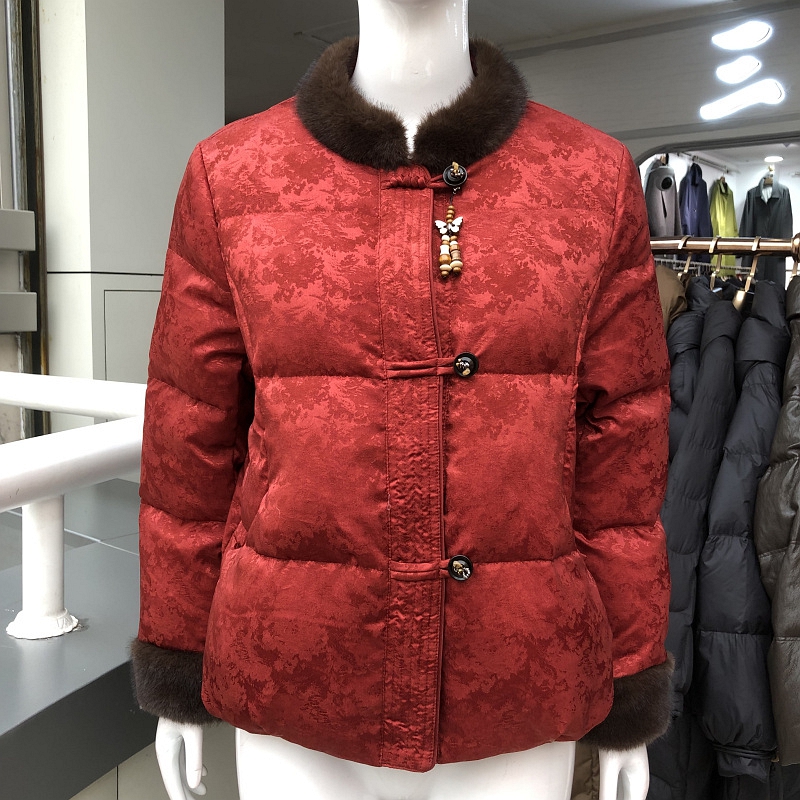 亿彩佳和25B-33 国风白鸭绒羽绒服女冬季新款妈妈新中式羽绒外套