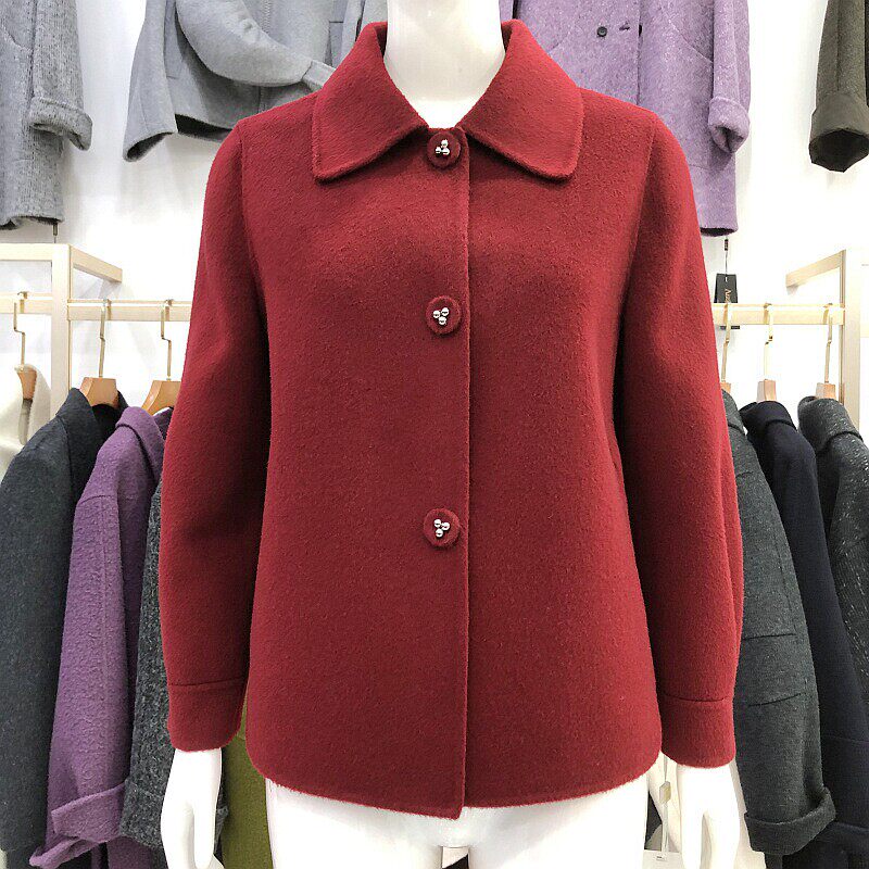 商场同款A850003 100%羊毛双面呢外套女2025冬季新款妈妈短款上衣