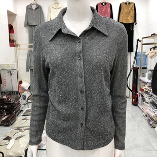 XinYIZhiYun6323 时尚星点点长袖衬衣女春新款洋气衬衫打底衫小衫