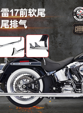 Bassani眼镜蛇Cobra 哈雷17前软尾肥仔豪雅改鱼尾全段电镀排气筒