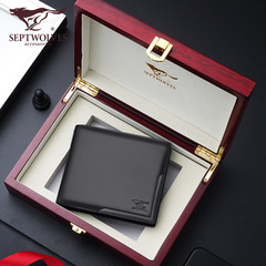bóp da cá sấu giá rẻ Septwolves ví da nam ngắn phần 2021 mẫu ví nam đơn giản mới để gửi cho bố món quà sinh nhật bạn trai ví nam hàng hiệu ví nam hàng hiệu
