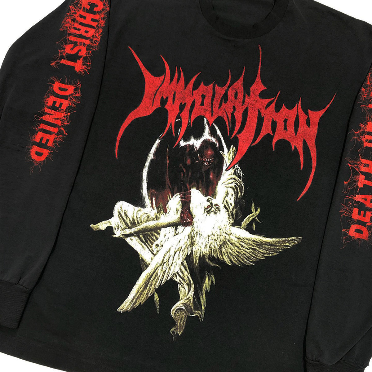 240G  IMMOLATION1991의 첫 번째 앨범 DAWN OF POSSESSION 헤비웨이트 긴팔 티셔츠