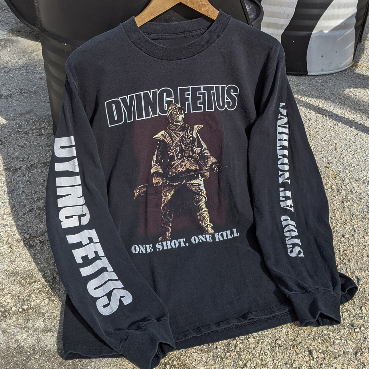 240G  DYING FETUS2003 앨범 ONE SHOT ONE KILL 빈티지 하이 스트리트 긴팔