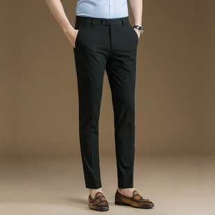 韩版 夏季 子休闲长裤 秋款 商务正装 裤 小脚西装 藏青色修身 男士 西裤
