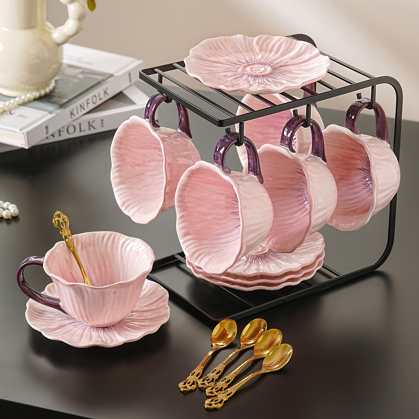 高级陶瓷咖啡杯子高档精致特别好看的咖啡杯套装生日结婚新婚礼物