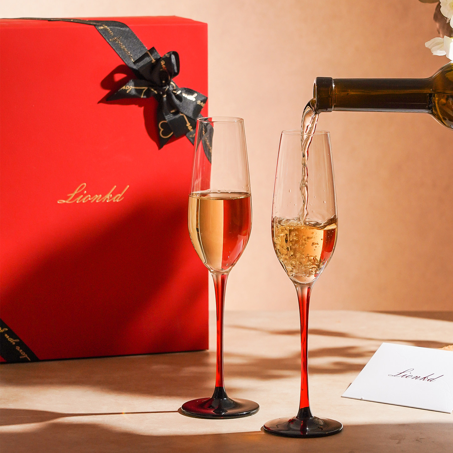 杯子玻璃杯红酒杯轻奢高级感家用高脚杯高档新婚礼物一对创意法式