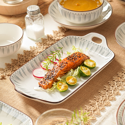 高颜值鱼盘陶瓷蒸鱼专用盘子2025新款家用菜盘碗碟餐具碟子深汤盘