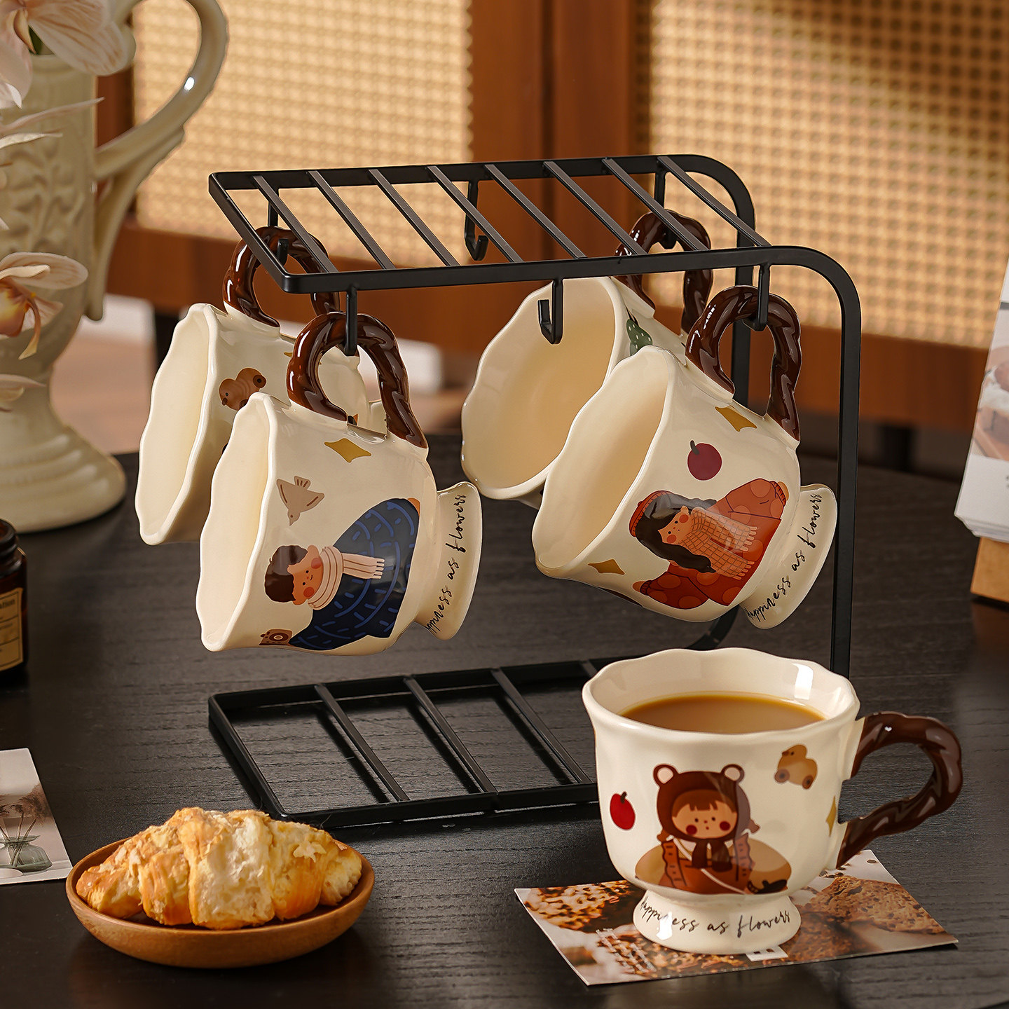 陶瓷咖啡杯子客厅家用特别好看的水具套装杯子套装乔迁新居礼物