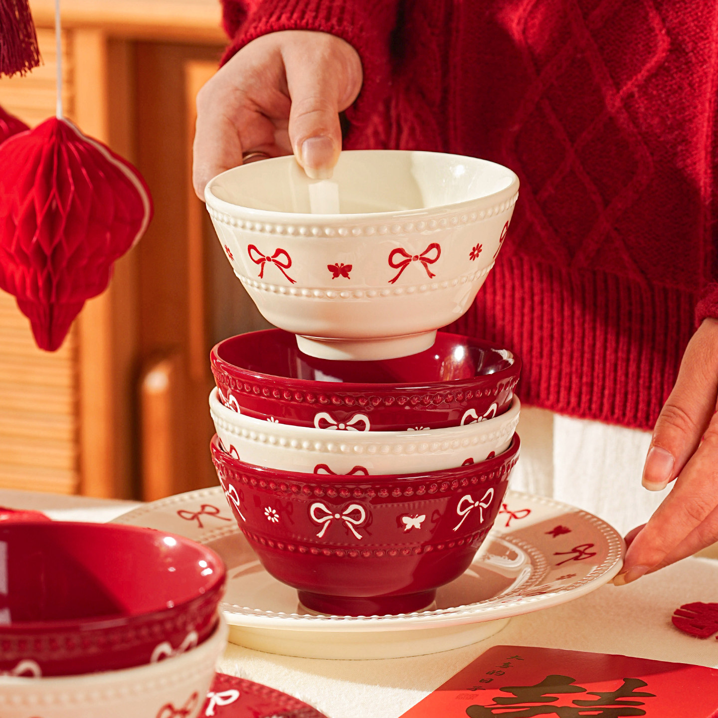 特别好看的吃饭米饭碗陶瓷漂亮的饭碗家用2025新款高颜值餐具套装