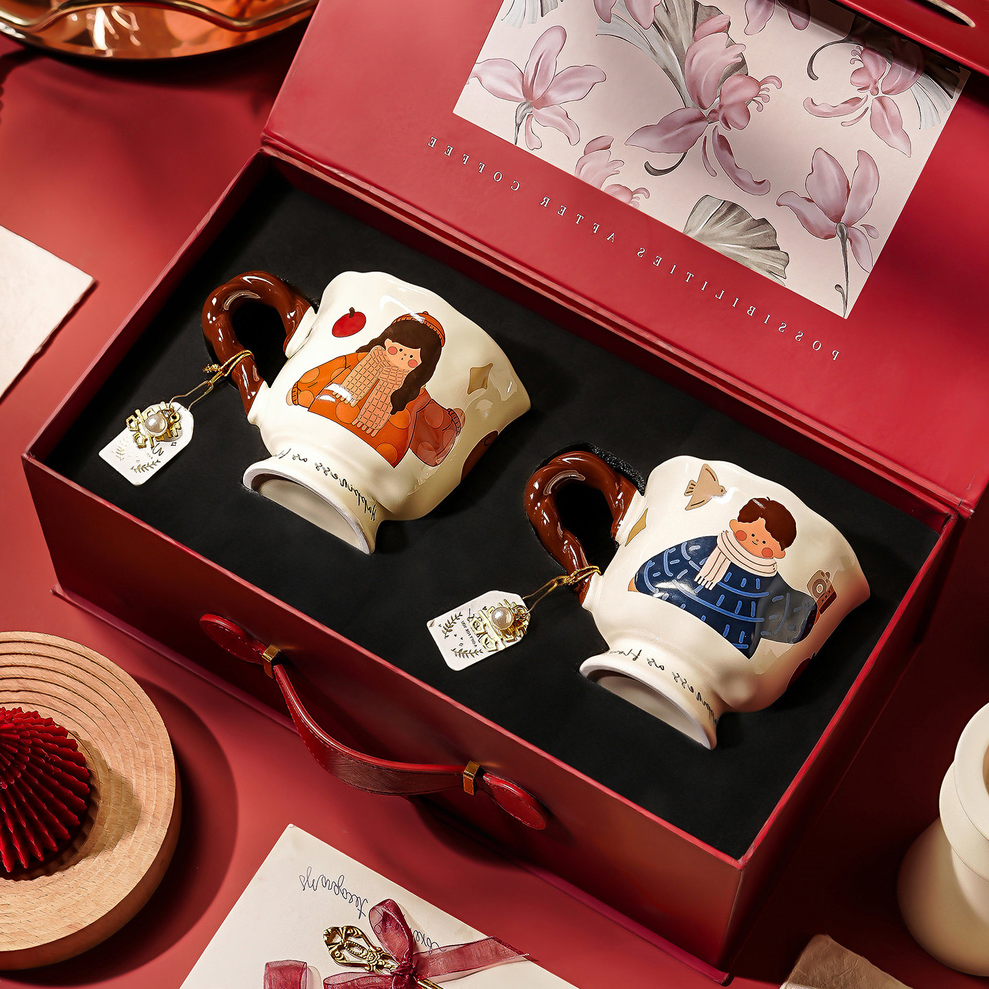 情人节礼物送女友送男朋友情侣杯子高级感一对水杯结婚新婚礼物品