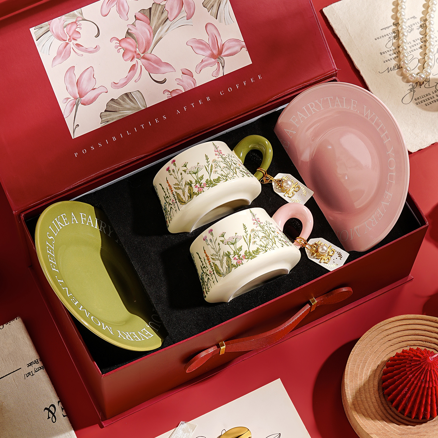 陶瓷咖啡杯子高档精致复古法式特别好看的咖啡杯套装结婚新婚礼物