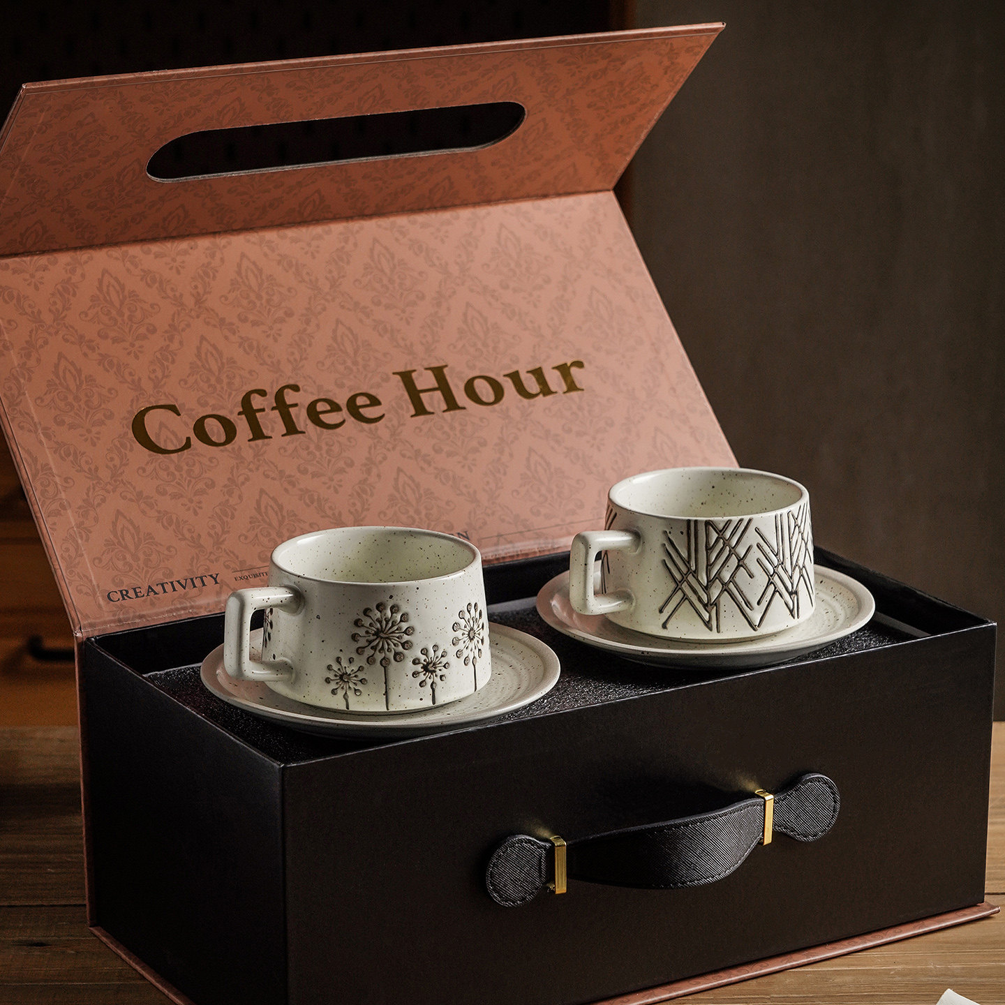 生日礼物陶瓷咖啡杯高档精致特别好看的复古咖啡杯碟新婚乔迁礼物