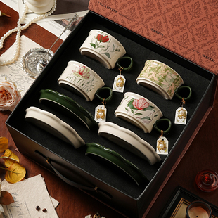 陶瓷咖啡杯子高档精致生日订新婚礼物咖啡杯碟套装 礼盒小众高级感