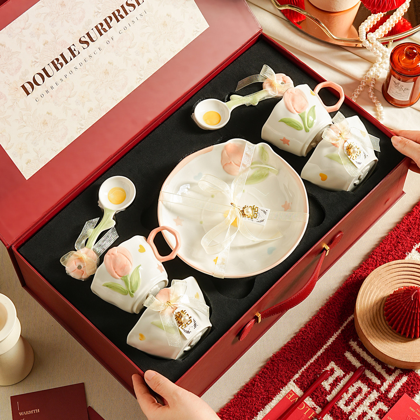 陶瓷餐具套装家用2026年会高颜值乔迁之喜入宅碗盘新婚礼物送新娘,餐饮具,餐具瓷器套装,淘宝优惠券,粉丝福利购,淘宝优惠卷