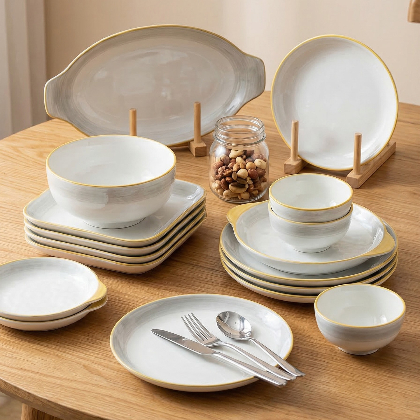 漂亮碗家用2026新款高颜值陶瓷碗具潮州碗盘碟餐具套装轻奢高级感