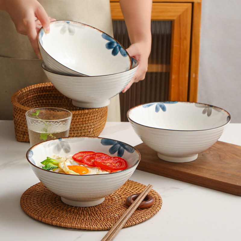 斗笠碗泡面汤碗大号家用日式吃面碗8英寸大容量盛汤大碗陶瓷汤盆