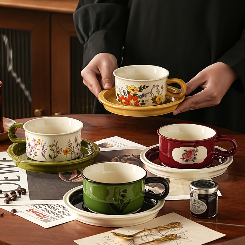 特别好看复古咖啡杯女士个人专用咖啡杯子高档精致设计感小众套装